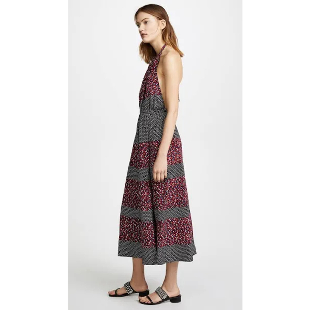 ROBERT RODRIGUEZ $395 Sz 8 Red Navy HALTER MIDI DRESS Floral High End WOMENS 8 - Picture 13 of 13